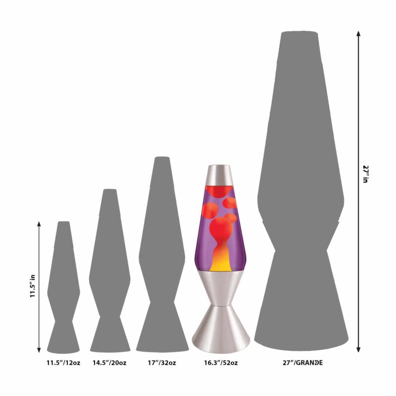 16.3″ LAVA Lamp – Yellow/Purple/Silver - US 1416