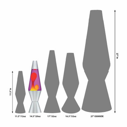 14.5” LAVA Lamp – Yellow/Purple/Silver