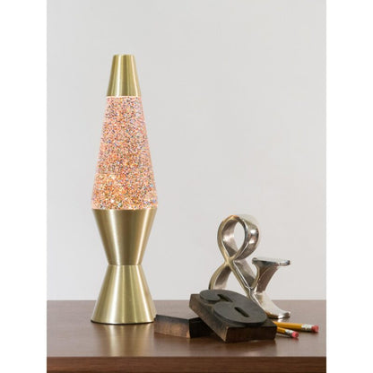 14.5″ LAVA Lamp Rainbow Glitter – Clear/Gold