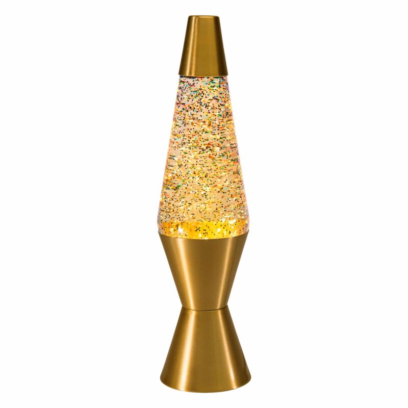 14.5″ LAVA Lamp Rainbow Glitter – Clear/Gold - US 5731