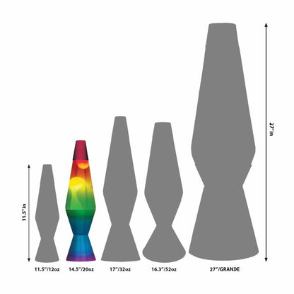 14.5” LAVA Lamp Rainbow – White/Clear/Tricolor