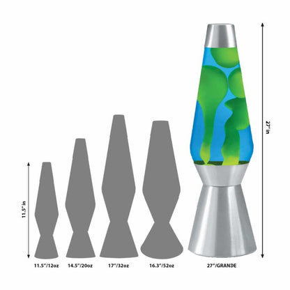 27″ LAVA Lamp Grande – Yellow/Blue/Silver